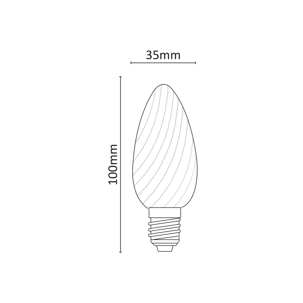 Alcapower Lampadina LED Tortiglione C35 Vetro Frost E14 4W 550lm 4000K Luce Naturale, Efficienza Energetica Classe D, Durata 25000 Ore
