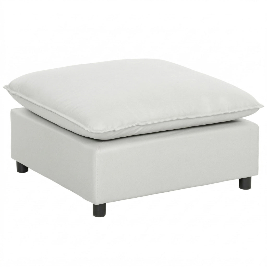 Puff salotto quadrato con piedi plastica ¨C zephmum ¨C 75x75x40 cm grigio