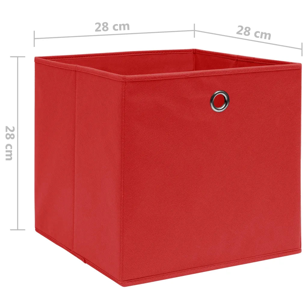 Contenitori 10 pz in Tessuto non Tessuto 28x28x28 cm Rosso 325221
