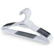 Domopak Living 8001410073716 Set 8 Appendiabiti in Plastica Triangolari Antiscivolo con Barra Portapantaloni 42 cm colore Bianco