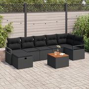 Set Divano Giardino 8 Pezzi con Cuscini - Rattan Polyrattan Nero