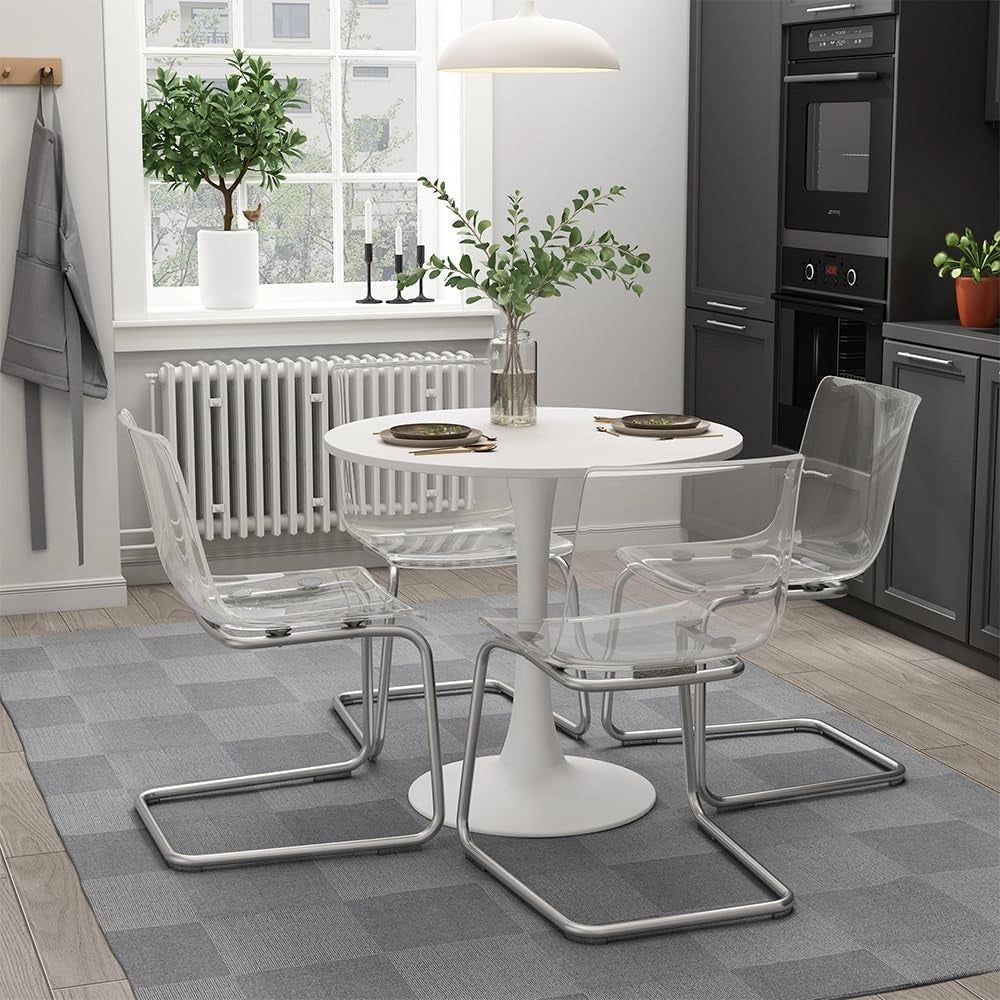 Tavolo da pranzo Carl, Bianco, 80 x 80 cm, salvaspazio per ambienti piccoli e montaggio semplice