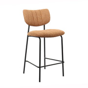 Sedia da bancone VENTURA – Tessuto arancione – Gambe in metallo nero – Altezza 97 cm – Stile design/industriale
