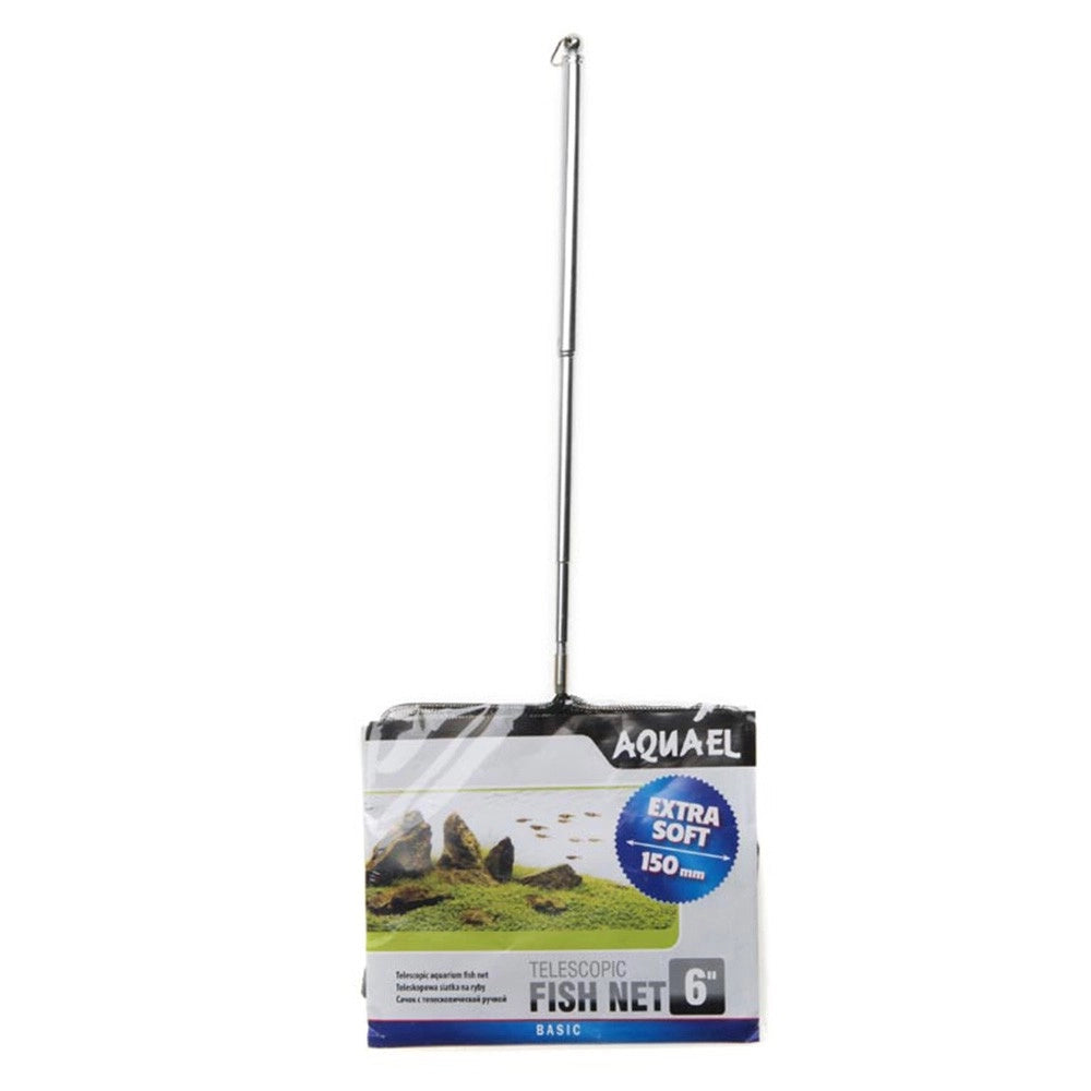 Aquael Telescopic Fish Net - Retino con Manico Estendibile fino a 50cm in Alluminio Dimensioni: 6" (15x12.5cm)