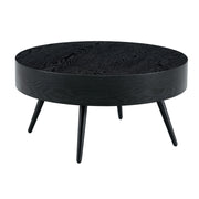 TAVOLINO da caffè rotondo Ø 70 cm MDF effetto legno nero e metallo nero