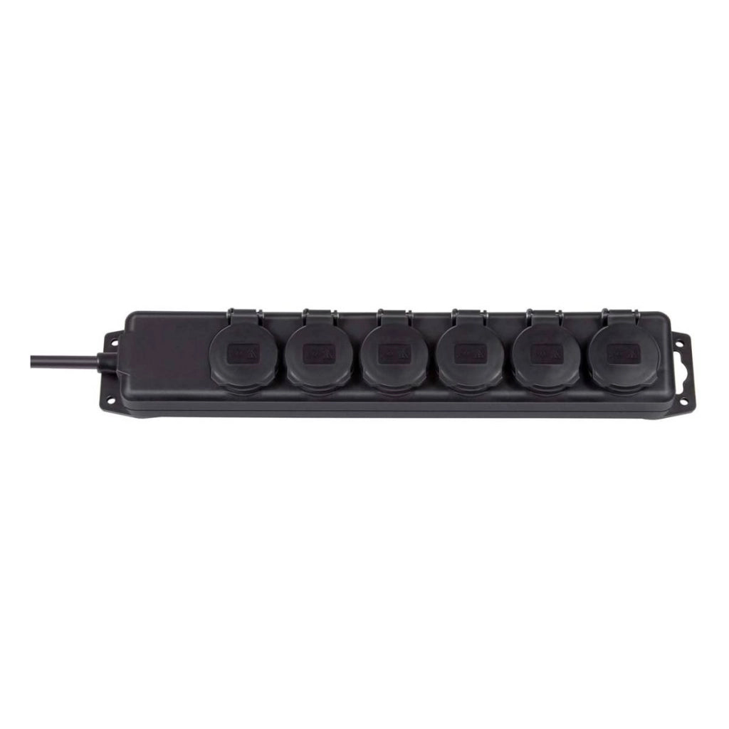 Presa multipla con 6 prese tipo F 2m IP44 Nero Brennenstuhl
