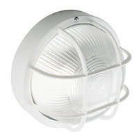 Plafoniera Ovale da Esterno 40W con Gabbia in Resina Sovil Bianca