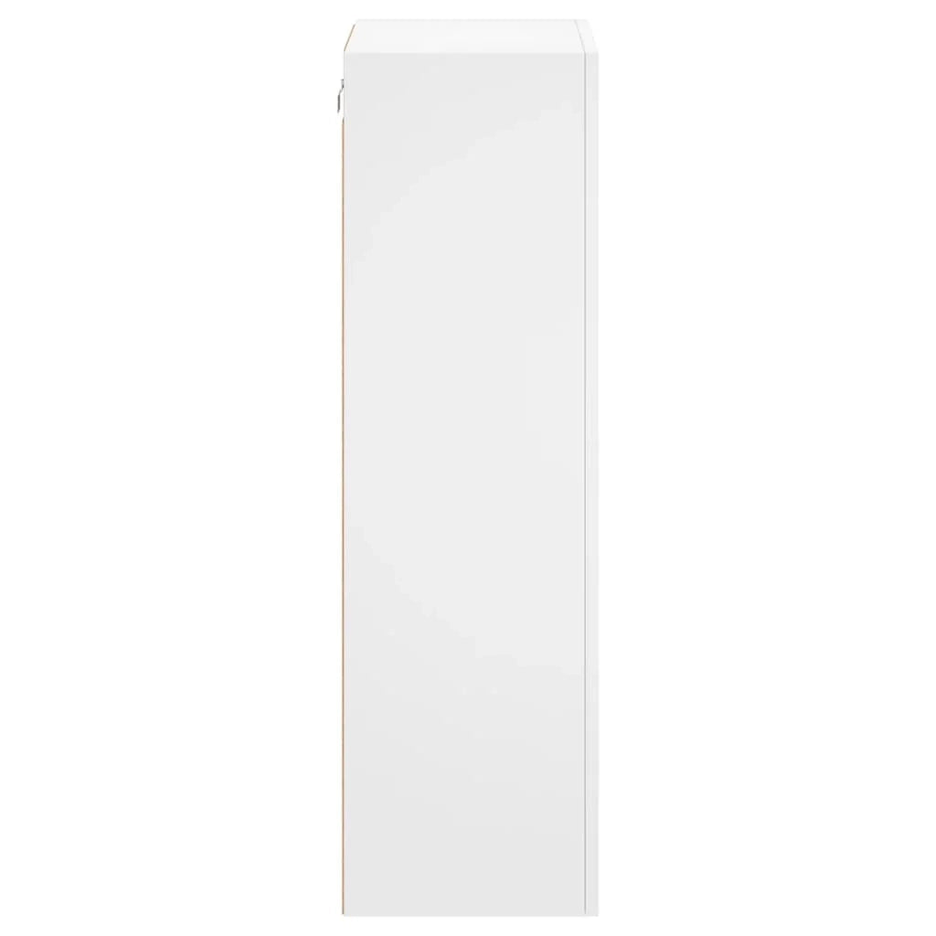 Mobile TV multimediale mensola TV credenza TV montaggio a parete adatto per sala da pranzo soggiorno camera da letto 40,5 x 30 x 102 cm legno ingegnerizzato bianco 02_0027777