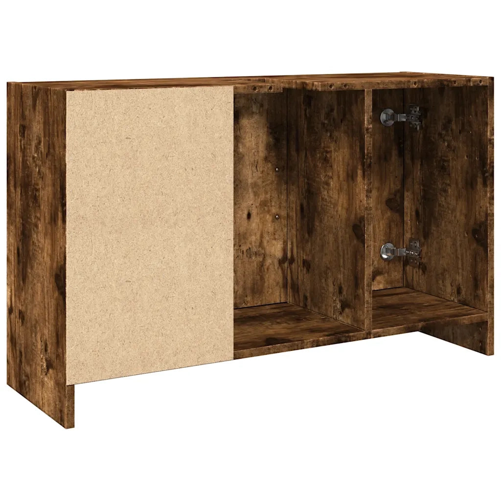 Mobile sottolavabo moderno con ampio spazio contenitivo 90 x 29 x 55 cm realizzato in legno composito finitura rovere affumicato 02_0049545