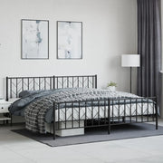 Giroletto con Testiera e Pediera Metallo Nero 200x200 cmcod mxl 133601