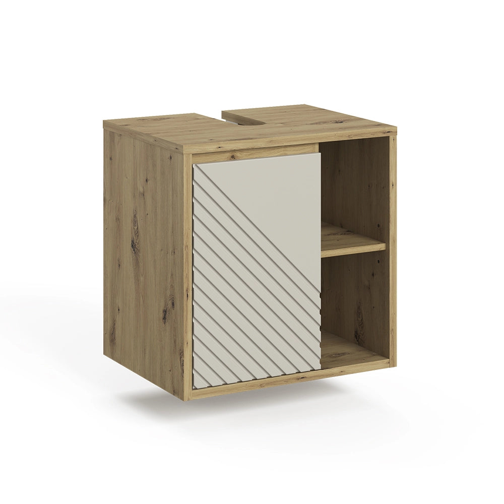 Mobile sottolavabo per bagno Viola Rovere artigianale/Cachemire 60 x 60 cm Vicco
