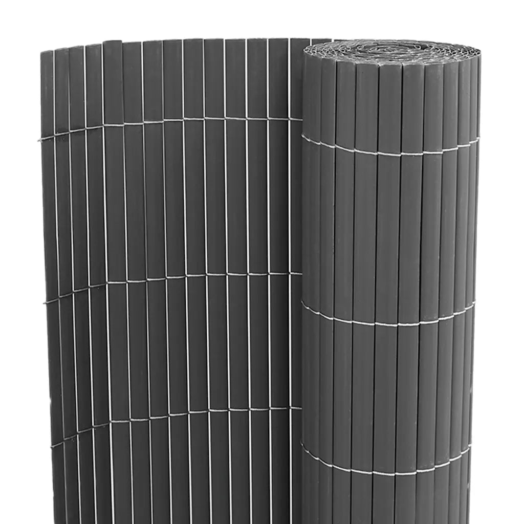 Recinzione da Giardino | Recinzione da cortile Bifacciale Grigia 1,8x3 m in PVC
