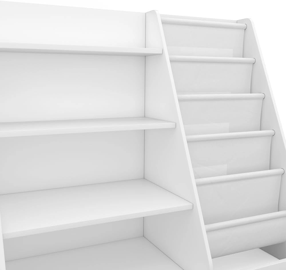 Scaffale per bambini Conny, Bianco, 90 x 80.5 cm con ampi ripiani, combinabile per riporre giocattoli e libri
