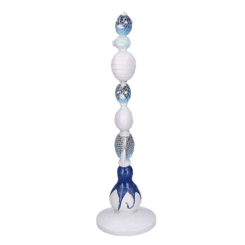 Decorazione mare resina bianco azzurro blu cm 14x13,5h45,5