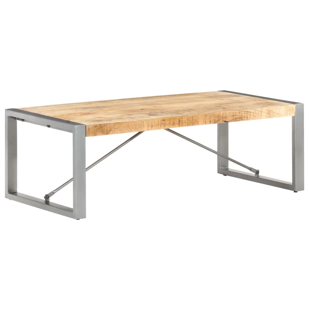 Tavolino da CaffÃ¨ 120x60x40 cm in Legno di Mango Grezzo cod mxl 21100