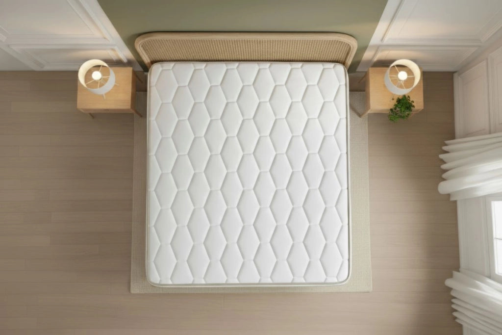 Pacchetto letto completo - Materasso 160x200cm + Box spring con doghe (kit) + 2 cuscini + Piumino - Le Délicat