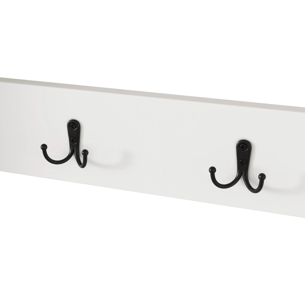 Scarpiera con 8 ganci e 3 ripiani; 10-15 paia; 70 x 25 x 165 cm; bianca