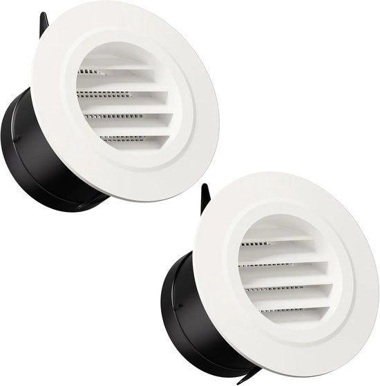 Set di 2 - ventilatore di ventilazione - coperchio di ventilazione - inserto orizzontale - zanzariere inclinate, adatto per bagno, ufficio, cucina, ventilazione di pollaio (140x65x93MM)