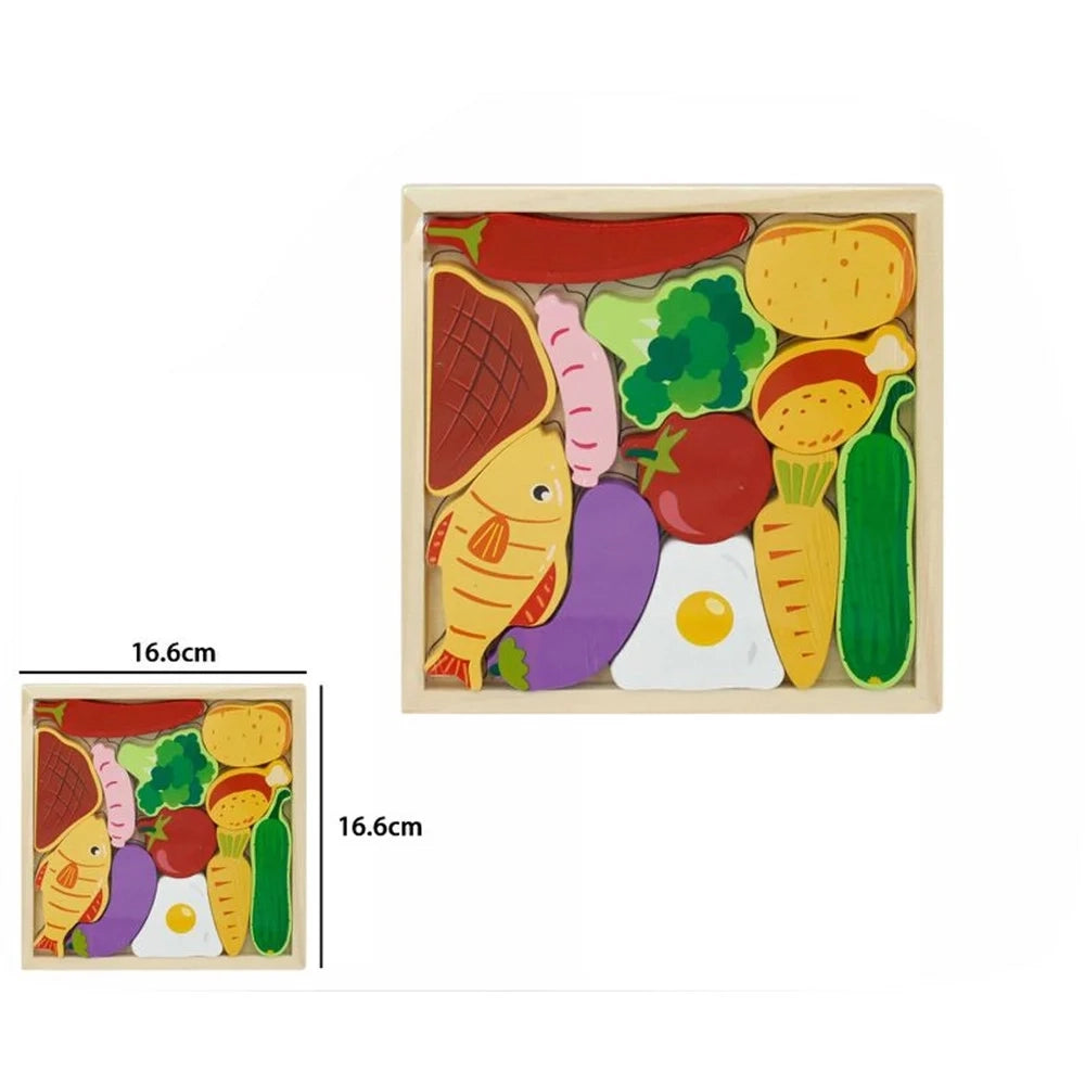 Trade Shop - Puzzle 3d A Incastro In Legno Forma Verdure Per Bambini Gioco Da Tavolo Educativo 07940 -