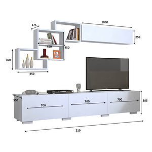 Parete attrezzata Free bianco