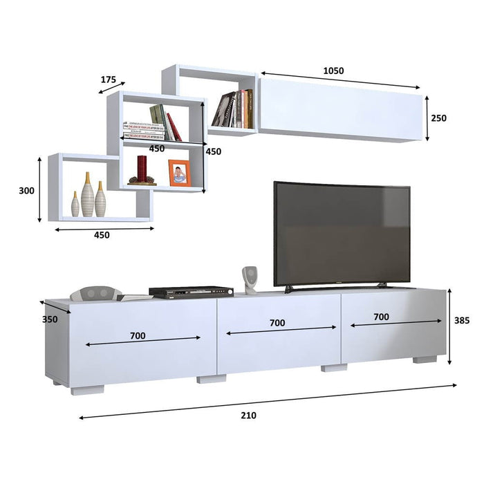 Parete attrezzata Free bianco