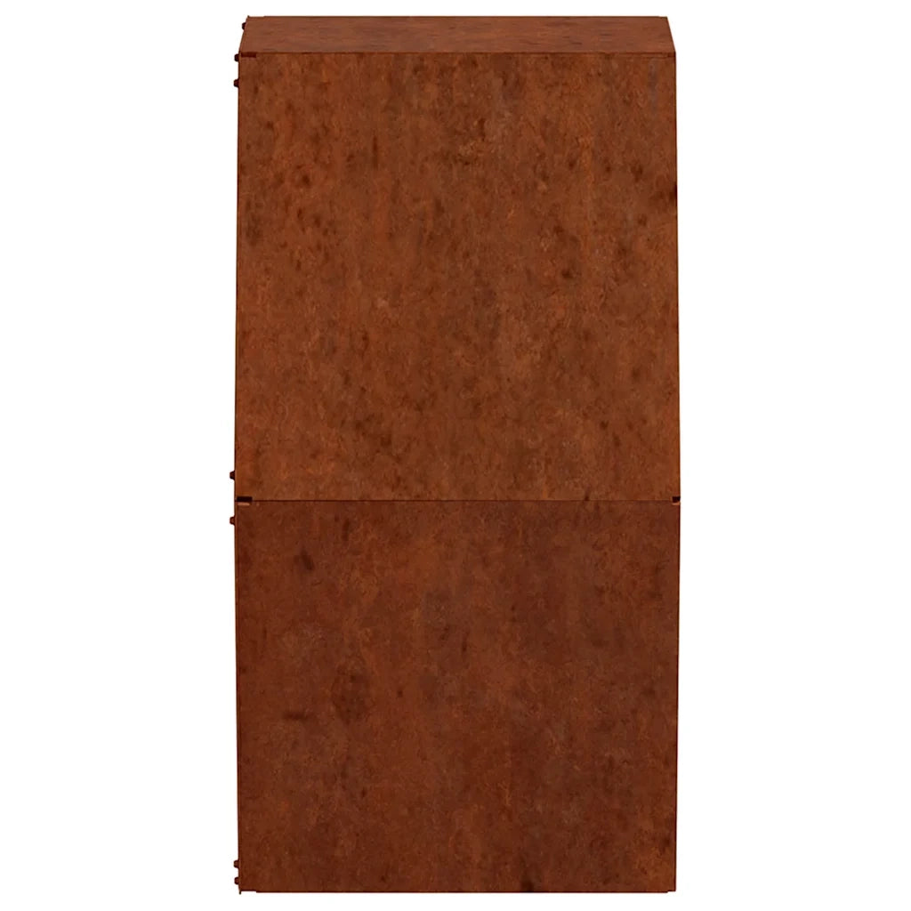 Fioriere da Parete 2 pz Ruggine in Acciaio Corten 46x10x40 cm 823685
