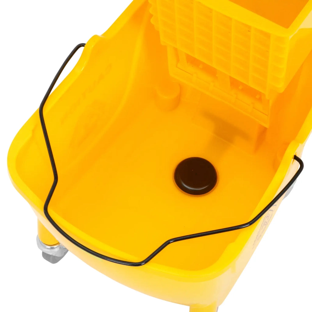 Secchio strizzatore professionale in plastica gialla da 32 litri con ruote 14_0009916