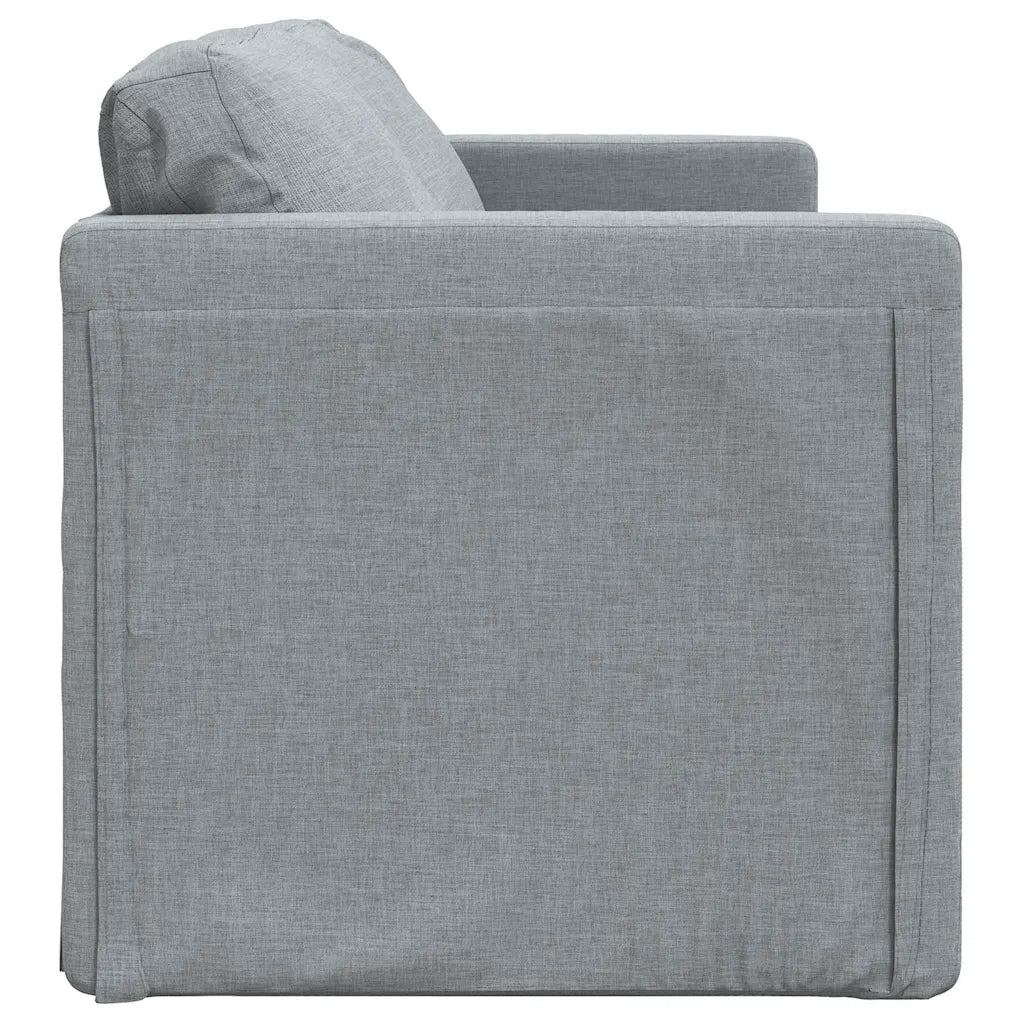 Divano Letto da Terra 2 in 1 Grigio Chiaro 112x174x55cm Tessuto 353964