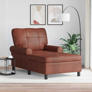 Chaise Lounge Marrone Lucido 91 x 157 x 91 cm Pelle Sintetica 42022920