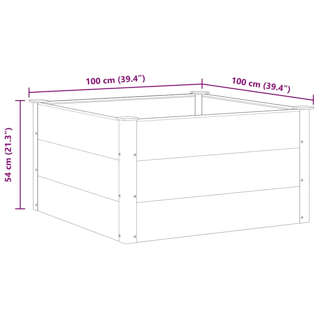 Fioriere | Cassetta per fiori | Letto Rialzato da Giardino in WPC 100x100x54 cm Grigio