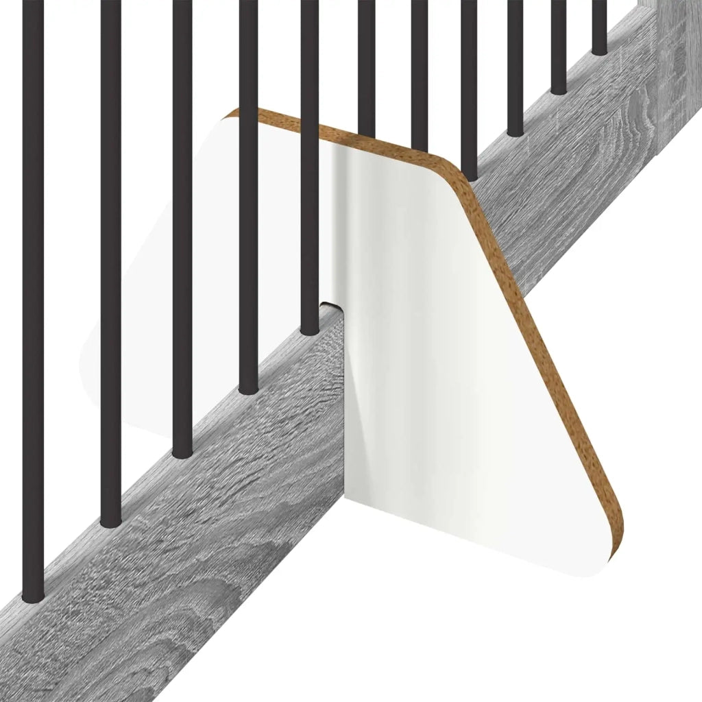 Cancello per cani con supporti 4 pz Grigio Sonoma 100 x 80 cm CFW7263498