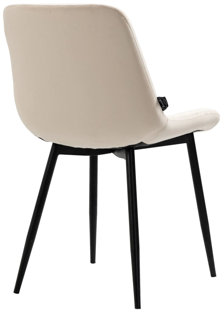 Set di 2 sedie da pranzo Victoria in velluto crema