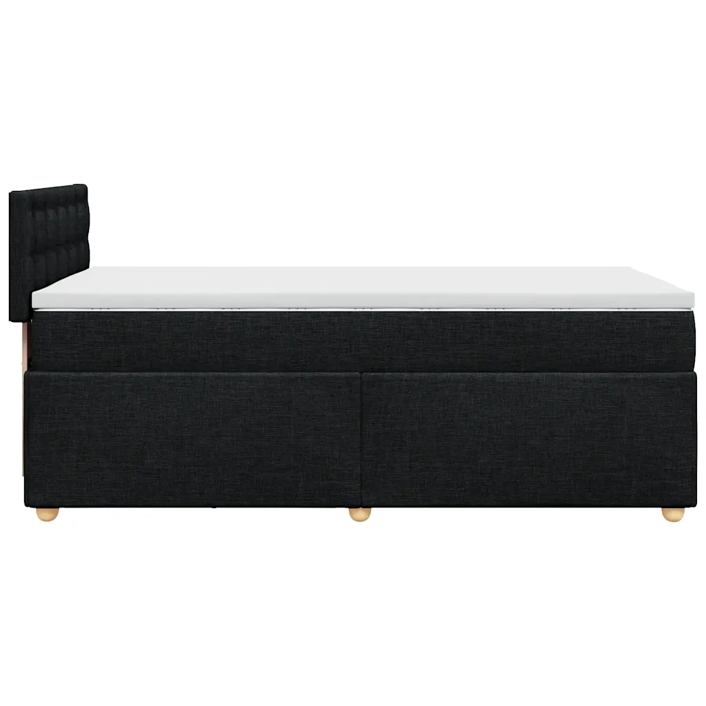 Giroletto a Molle con Materasso-Struttura Letto Nero 80x200 cm inTessuto 332629