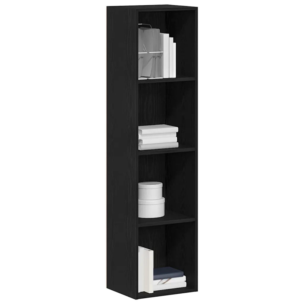 vidaXL Libreria Rovere Nero 36x30x143 cm in Legno Multistrato