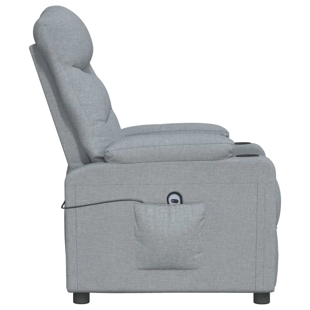 Poltrona Elettrica Reclinabile Grigio Chiaro in Tessuto 3098815