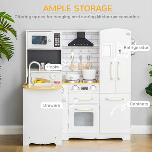 Cucina Giocattolo per Bambini 82x65x87 cm in Legno Bianco