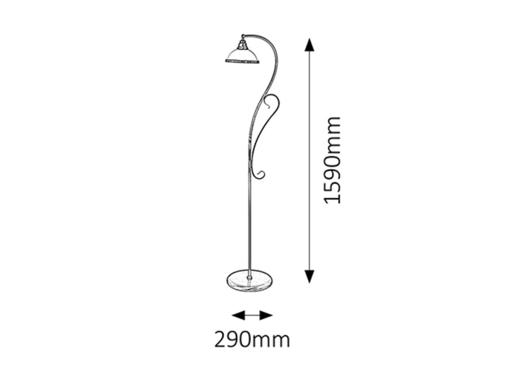 Lampada da terra Rabalux Elisett E27 60W ottone bianco