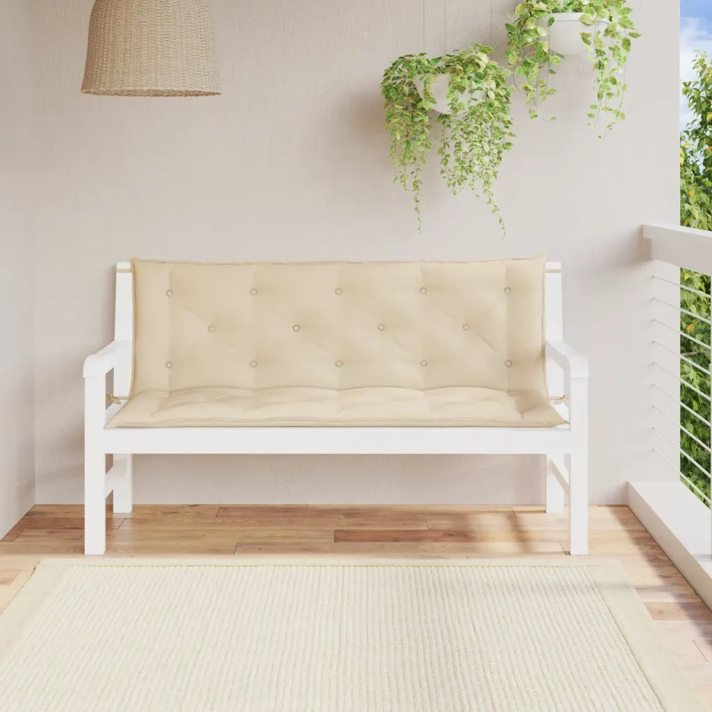 Cuscini Panca da Giardino 2 pz-Set di 2 Cuscini per panchina da esterno Beige 150x50x7 cm Tessuto Oxford