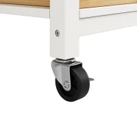 Isola da cucina moderna con lati pieghevoli, spazio di conservazione multifunzionale, 120×45×90 cm, Legno naturale e Bianco