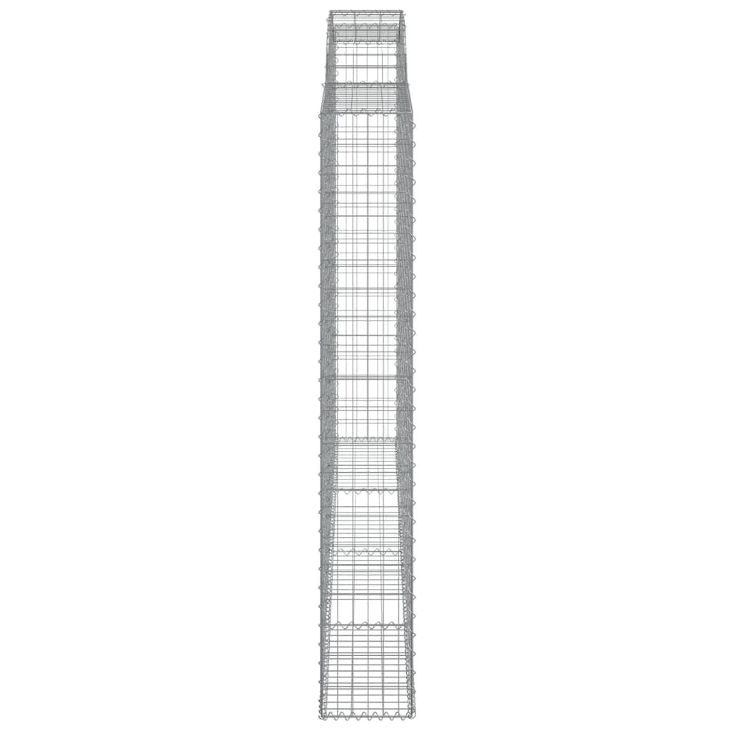 Set di 2 gabbioni recinzione a gabbia muro di contenimento ad arco 300 x 30 x 200/220 cm ferro zincato argento 02_0041368