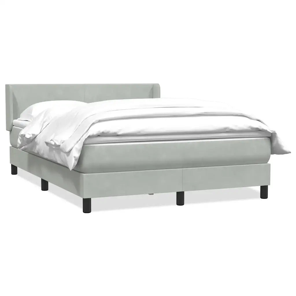 vidaXL Giroletto a Molle con Materasso Grigio Chiaro 160x210cm Velluto