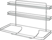Sostegno per rolli di carta da cucina in acciaio 3 livelli 33 x 14 x 23 cm