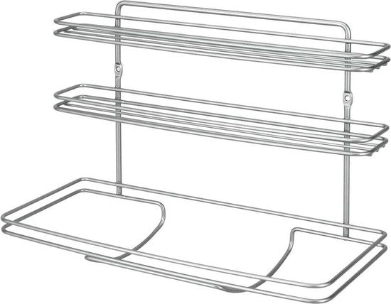 Sostegno per rolli di carta da cucina in acciaio 3 livelli 33 x 14 x 23 cm