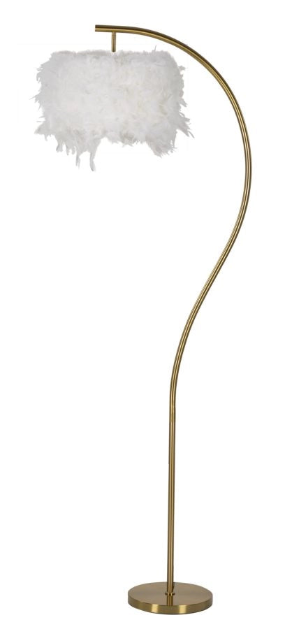 Lampada da Terra Semi Arc 60x33x170 cm in Ferro e Plastica Bianco e Oro
