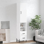 Credenza-Buffet-Armadio da cucina Bianca 34,5x34x180 cm in Legno Multistrato 287836