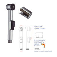Doccetta idroscopino a pulsante multiuso con supporto