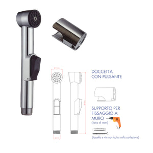Doccetta idroscopino a pulsante multiuso con supporto