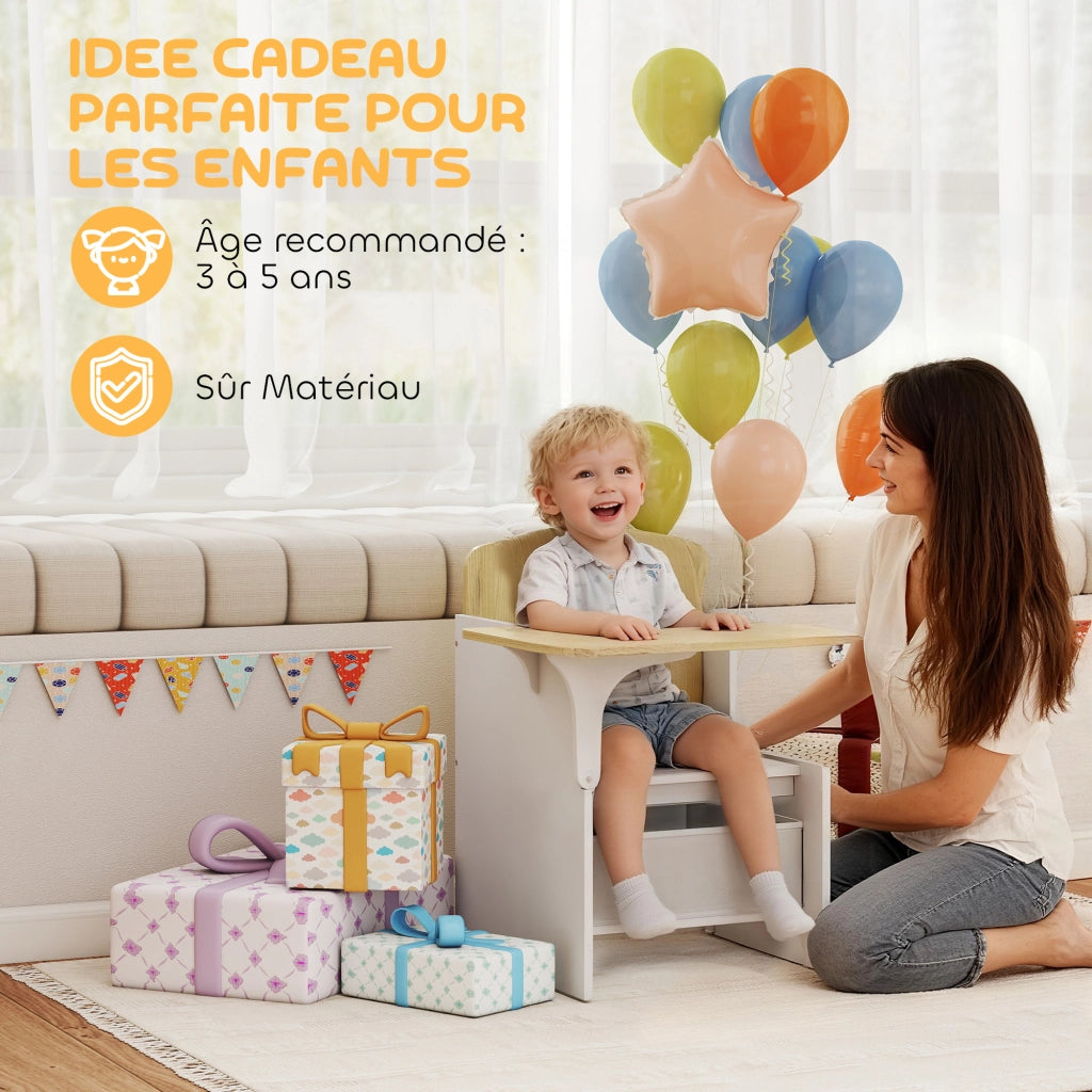 Scrivania per bambini con sedia e ripiano ¨C Minimal ¨C bianco