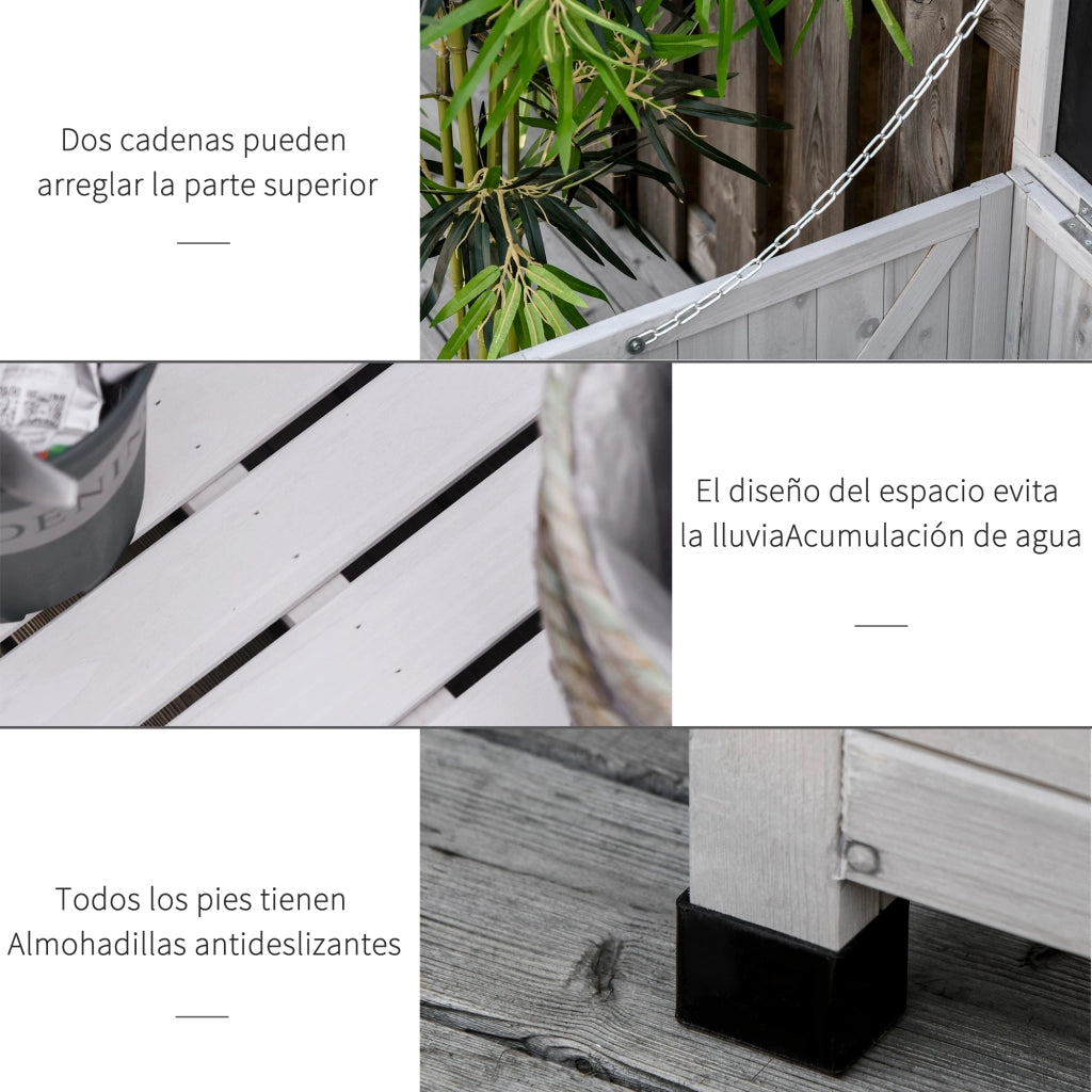 Cassa in Legno per Esterno 284L ¨C zephmum ¨C Grigio 127x56x60 cm