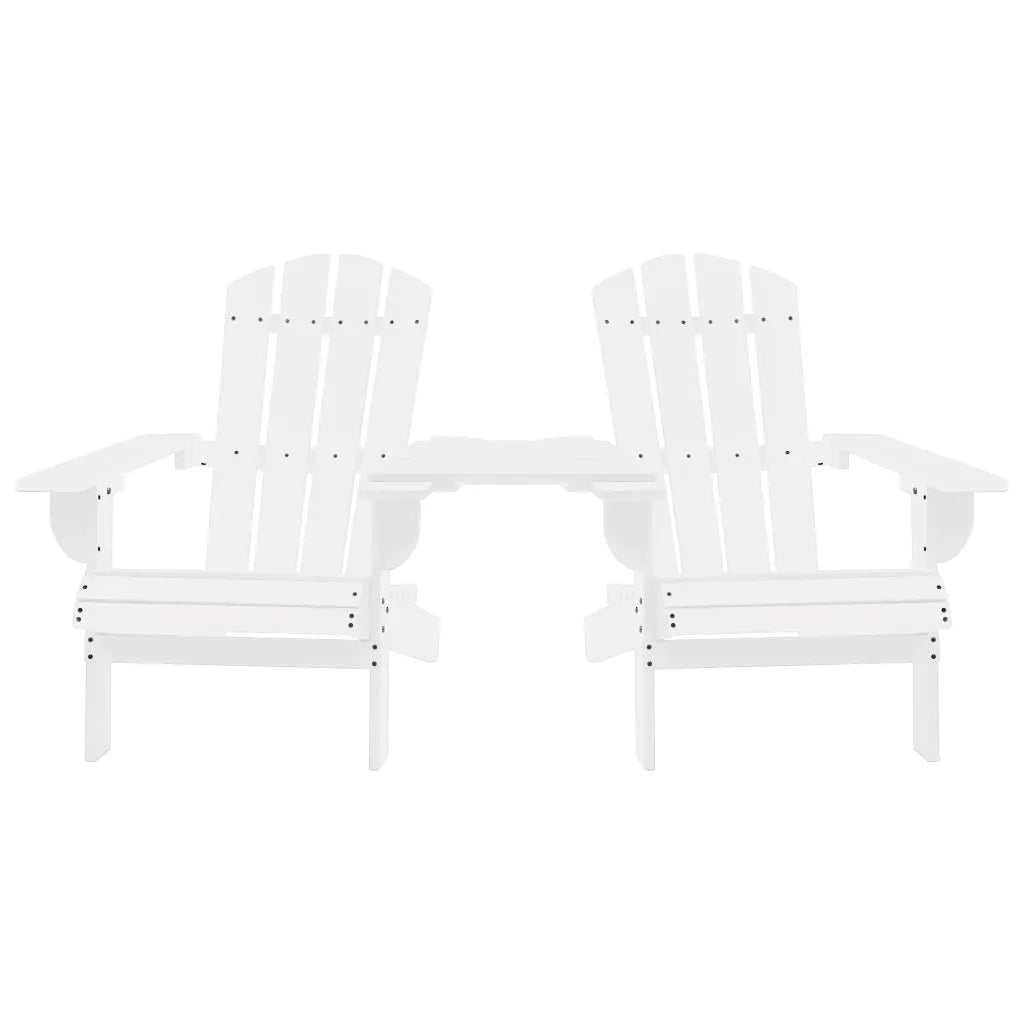 Sedie da Giardino Adirondack con Tavolino in Legno Abete Bianco 310067